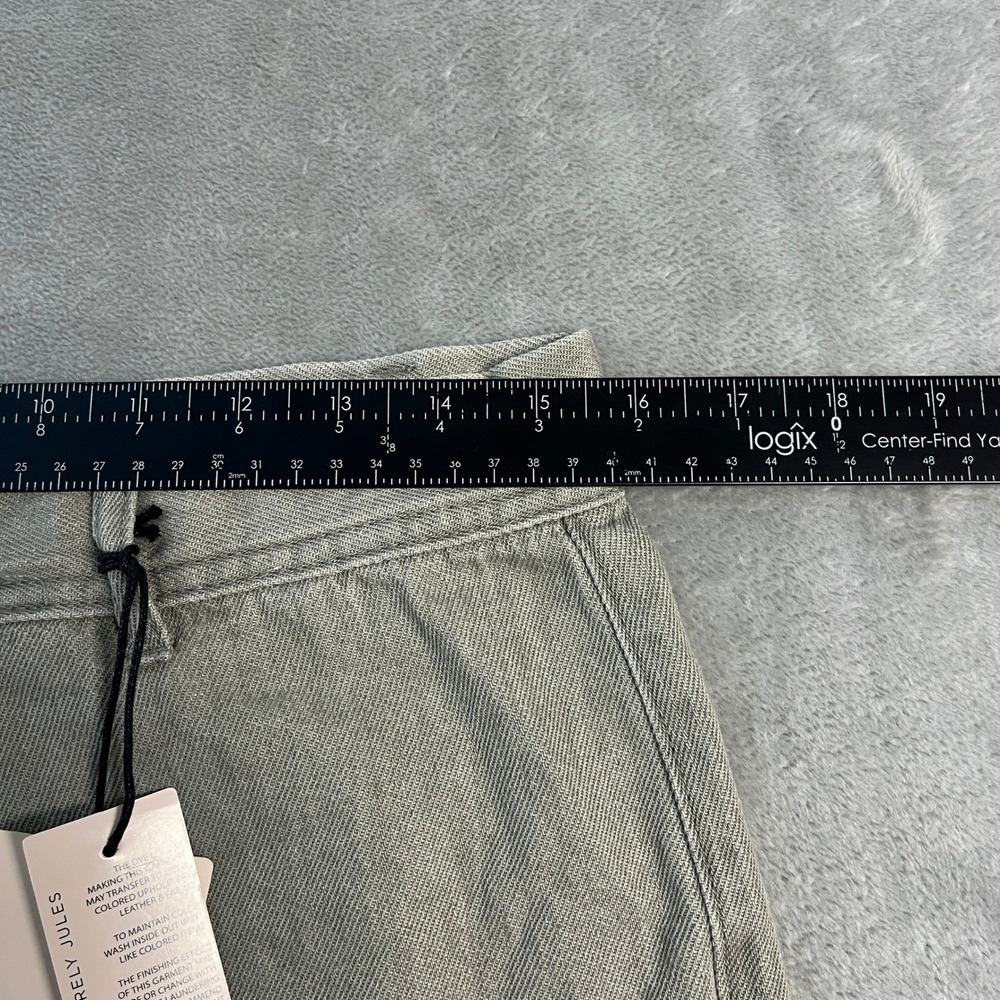 NWT Sincerely Jules Womens 9/29 Wide Leg Denim Pants Gray Green High Rise Boho - Picture 5 of 12